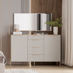 Широкий комод Solo Wave c фрезеровкой (Ривьера / кашемир)