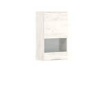 Навесной шкаф-витрина Наполи (Крафт белый) правый
